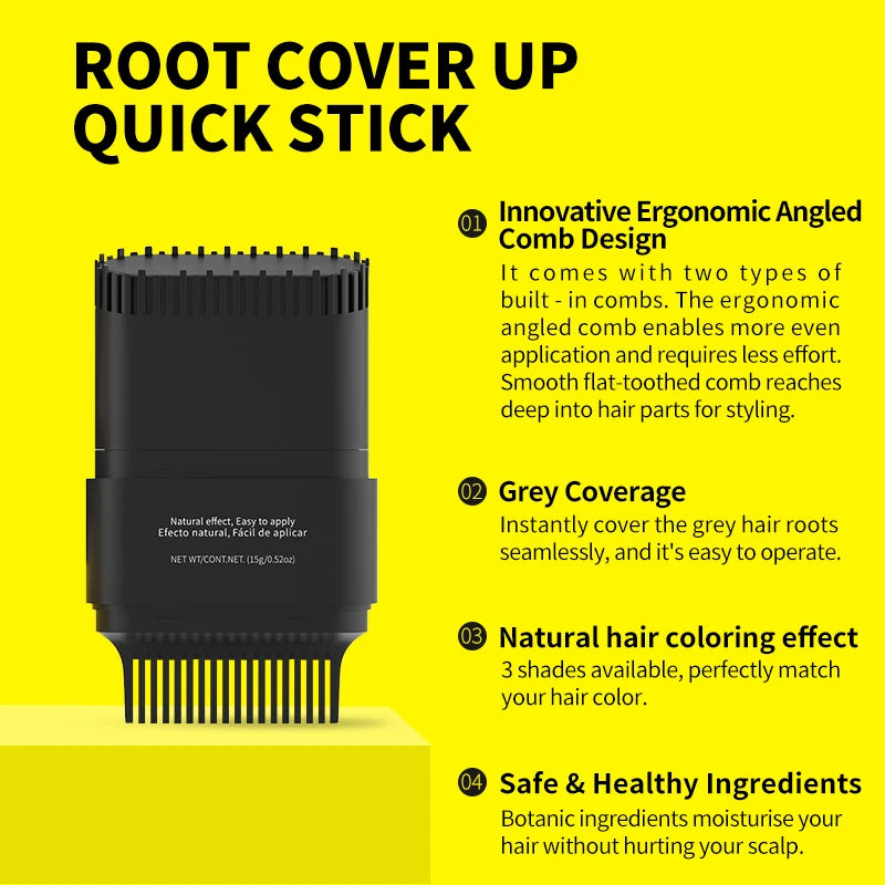 Hair Color Stick For Men & Women Quickly Covers Gray White Hair Concealer Waterproof Hairline Instant Covering Hair Dye Stick