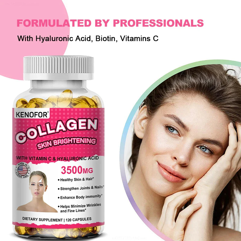 Vital Vitamins Collagen - Biotin, Hyaluronic Acid, Vitamin C - Collagen for Women - Anti-Aging Hair, Skin, Nails Beauty Complex
