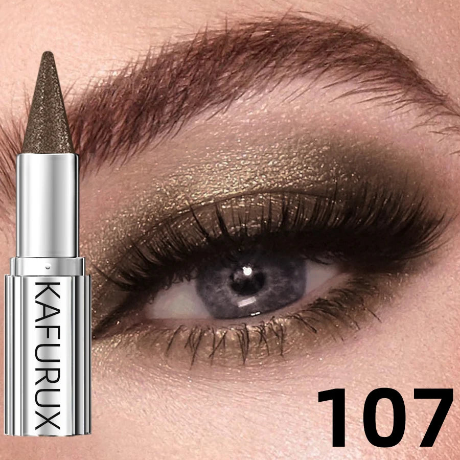 12 Colors Metallic White Black Purple Eyeshadow Pencil Glitter 1pc Liner Pen Highligter Long Lasting Blue Cream Eye Shadow