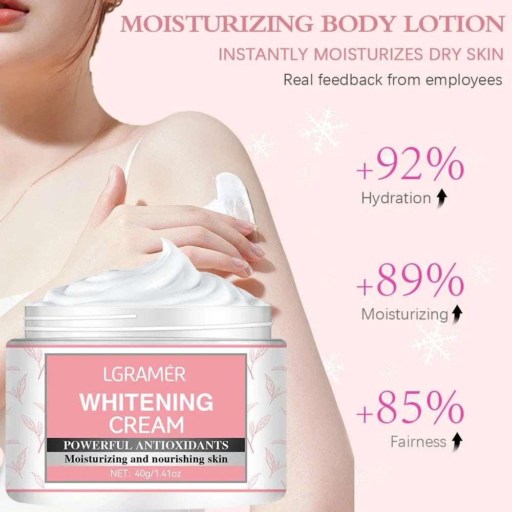 Body Whitening Cream Intimate Areas Underarm Knee Buttocks Private Bleach Remove Melanin Waterproof Brighten Nourish Cream