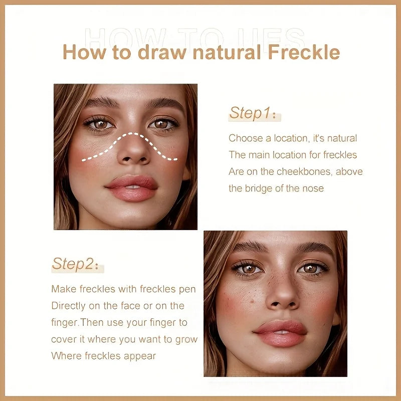 Exquisite simulated freckle pen, liquid natural makeup, quick-drying, waterproof and long-lasting freckle pen, easy to apply
