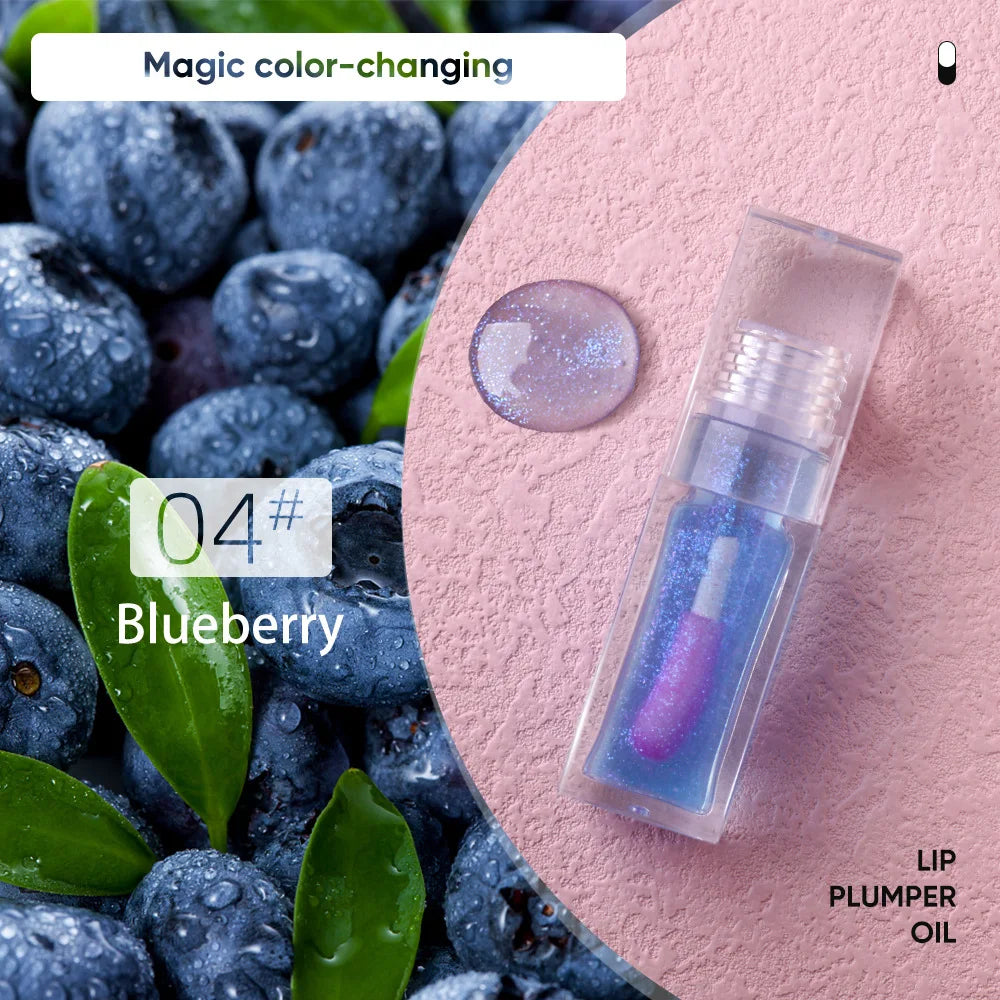 Magic Lip Oil Color Changing Lip Care Plumper Long lasting Moisturizing Cruelty Free Vegan Glitter Lipgloss Custom Logo 5pcs