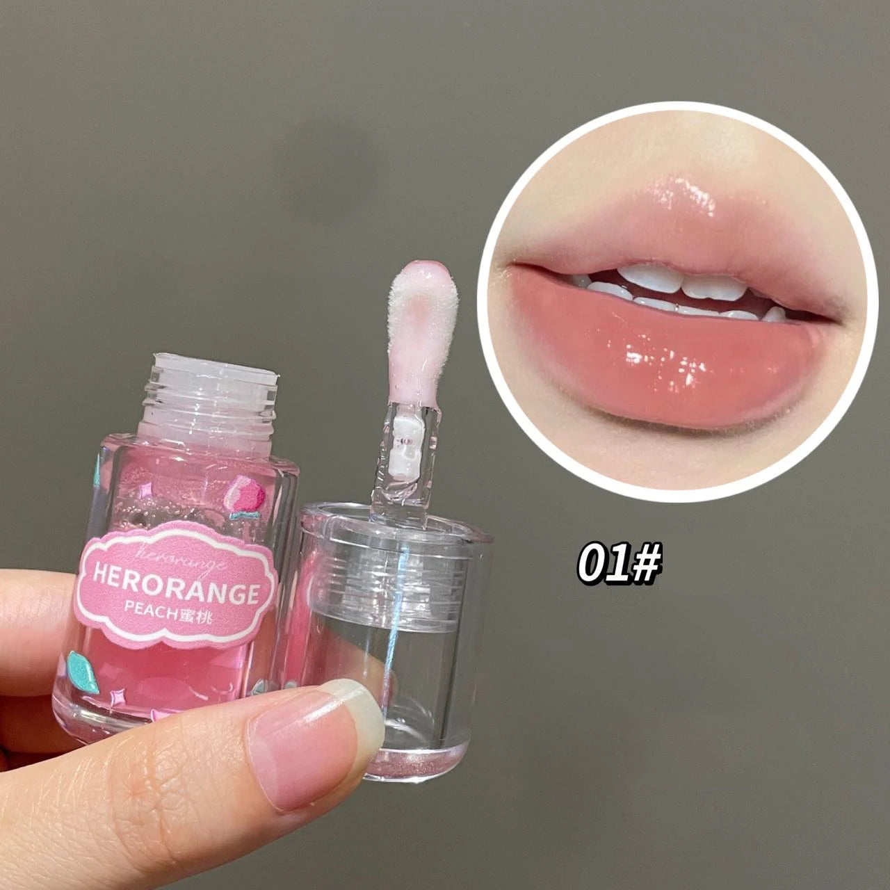 1/3Pcs Grape Glass Lip Gloss Non-sticky Lip Oil Long-lasting Moisturizing Plumping Korean Lip Care Serum Primer Big Brush Head