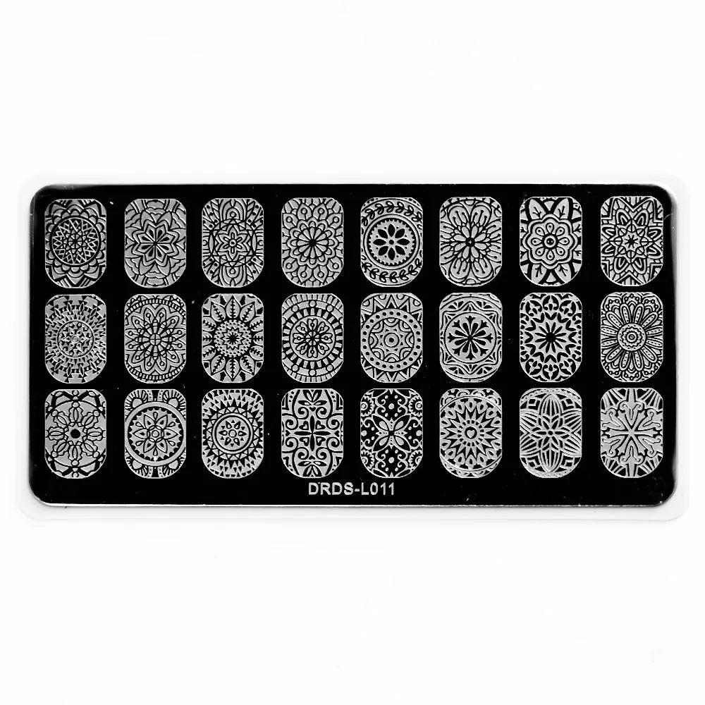 1Pc Nail Art Stamp Plate Geometric Line DIY Stamping Image Plate 6*12CM Nail Stamping Plate Stainless Steel Plate Stencil JR-030