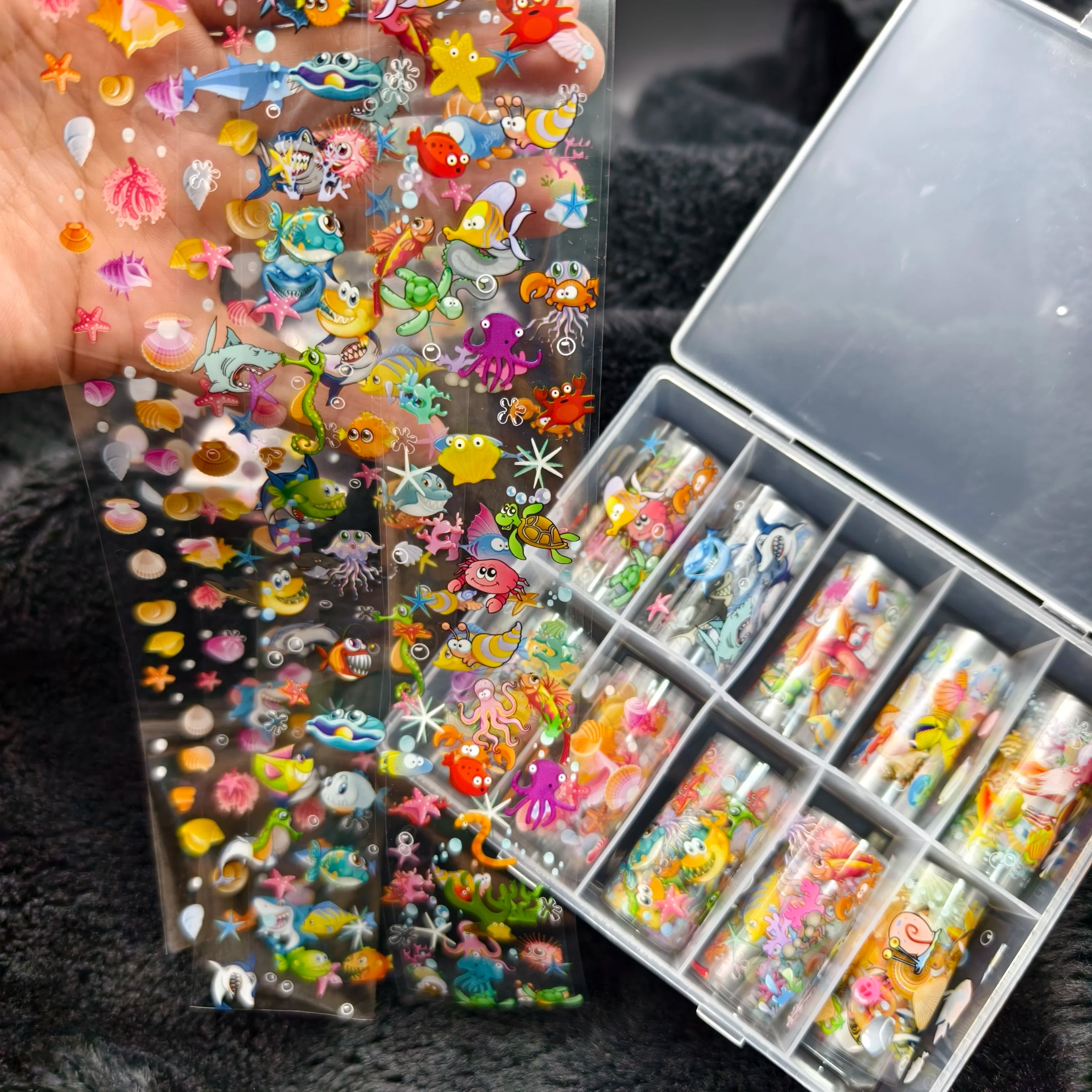10Rolls Halloween Flower Plaid Angel Marble Bow Nail Foils Transfer Paper Nail Art Stickers Decal Nails Decoration