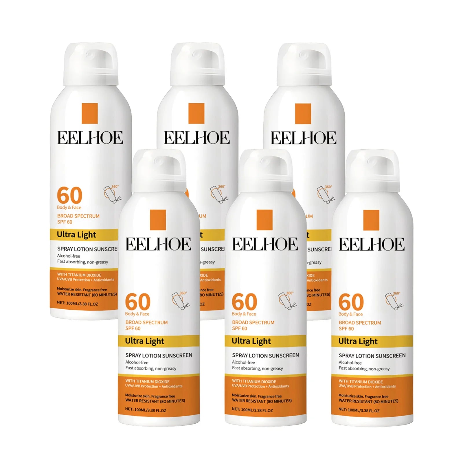 EELHOE Vitamin E Sunscreen Spray 100ml Long-lasting Deep Moisturizing Anti-UV Skin Protector Anti Oxidant Face Body Skin Care