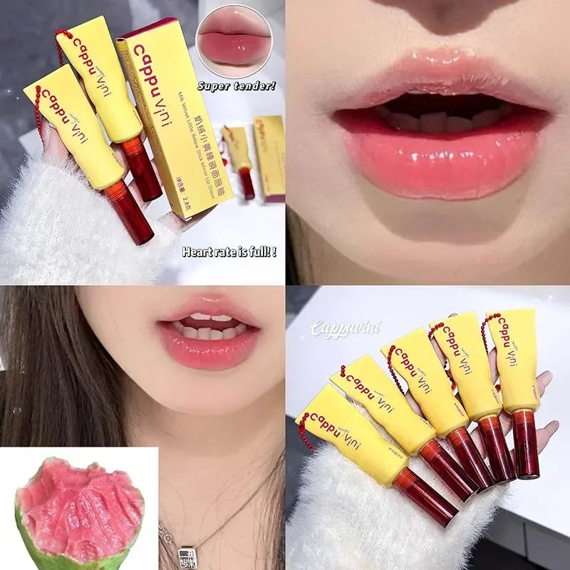 Mirror Water Liquid Lipstick Crystal Jelly Lip Gloss Moisturizing Sexy Lip Plumper Lip Tint Makeup Long Lasting Korean Cosmetics