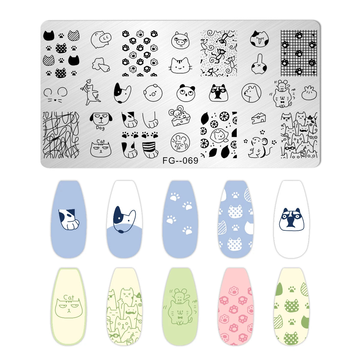 Cartoon Bear Nail Stamping Plates Fruit ice cream cake Floral Flower Leaf Printing Stencil Nail Stamp Templates Nail Art Tools
