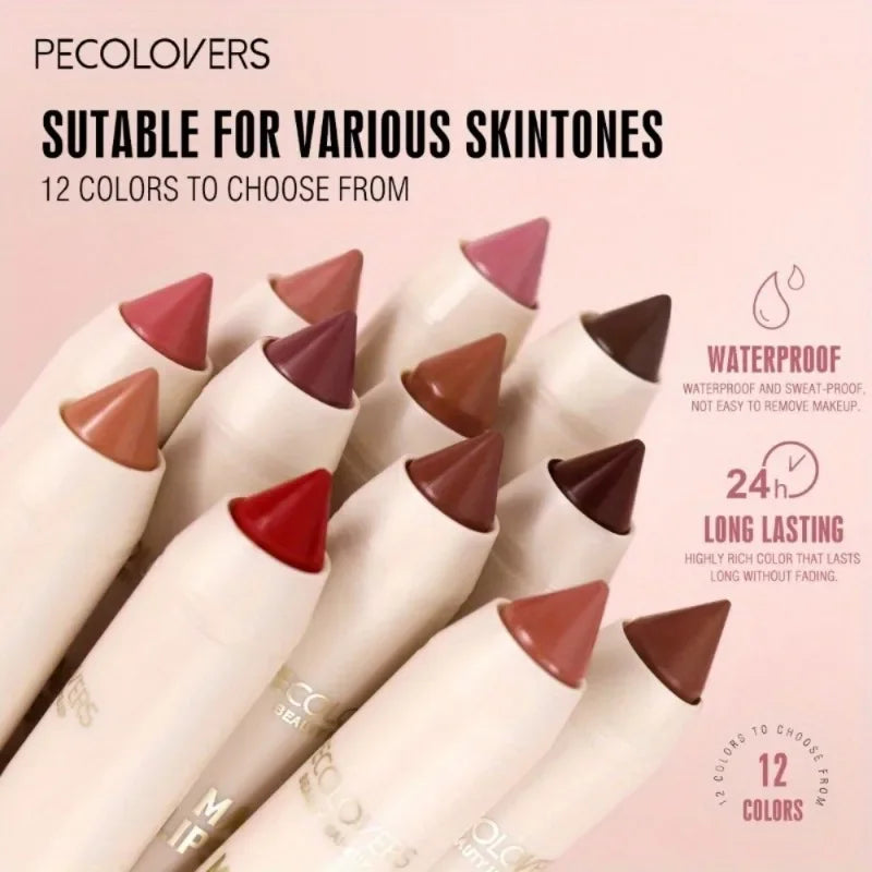 Red Lipstick Waterproof Lasting Plump Lip Glaze Silky Natural Outline Velvet Moisturizing Lip Gloss Makeup Lipliner Pen
