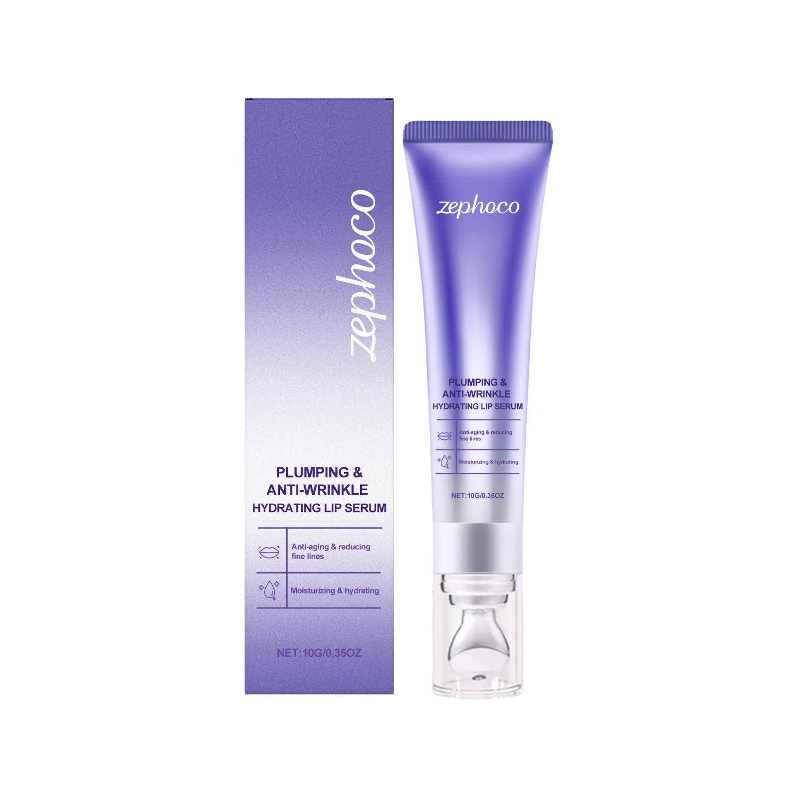 zephoco Lip Plumping Serum Hydrating Gloss Treatment For Dry Chapped Lips Moisturizing Care Volumizing Enhancer Soft Smooth