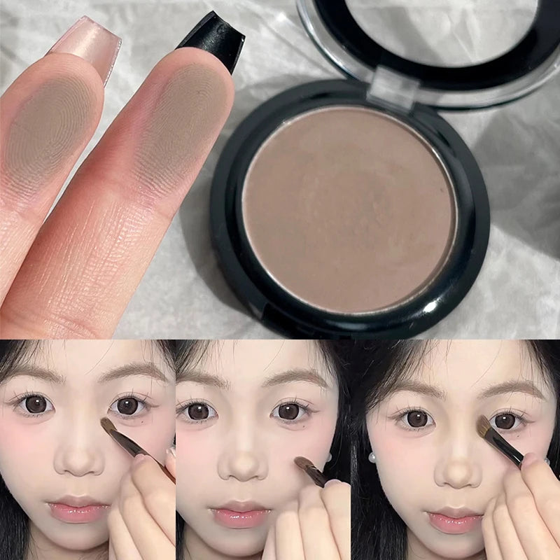 3D Nose Shadow Matte Cement Gray White Face Contouring Press Powder Natural Brightening Highlighter Face Bronzer Contour Makeup