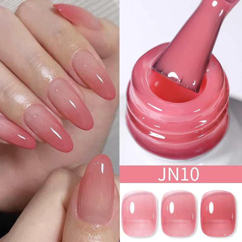 BORN PRETTY 10ml Blood Red Jelly Gel Nail Polish Halloween Nails Art Gel Polish Sheer Translucent Nail Gel for Winter Manicure