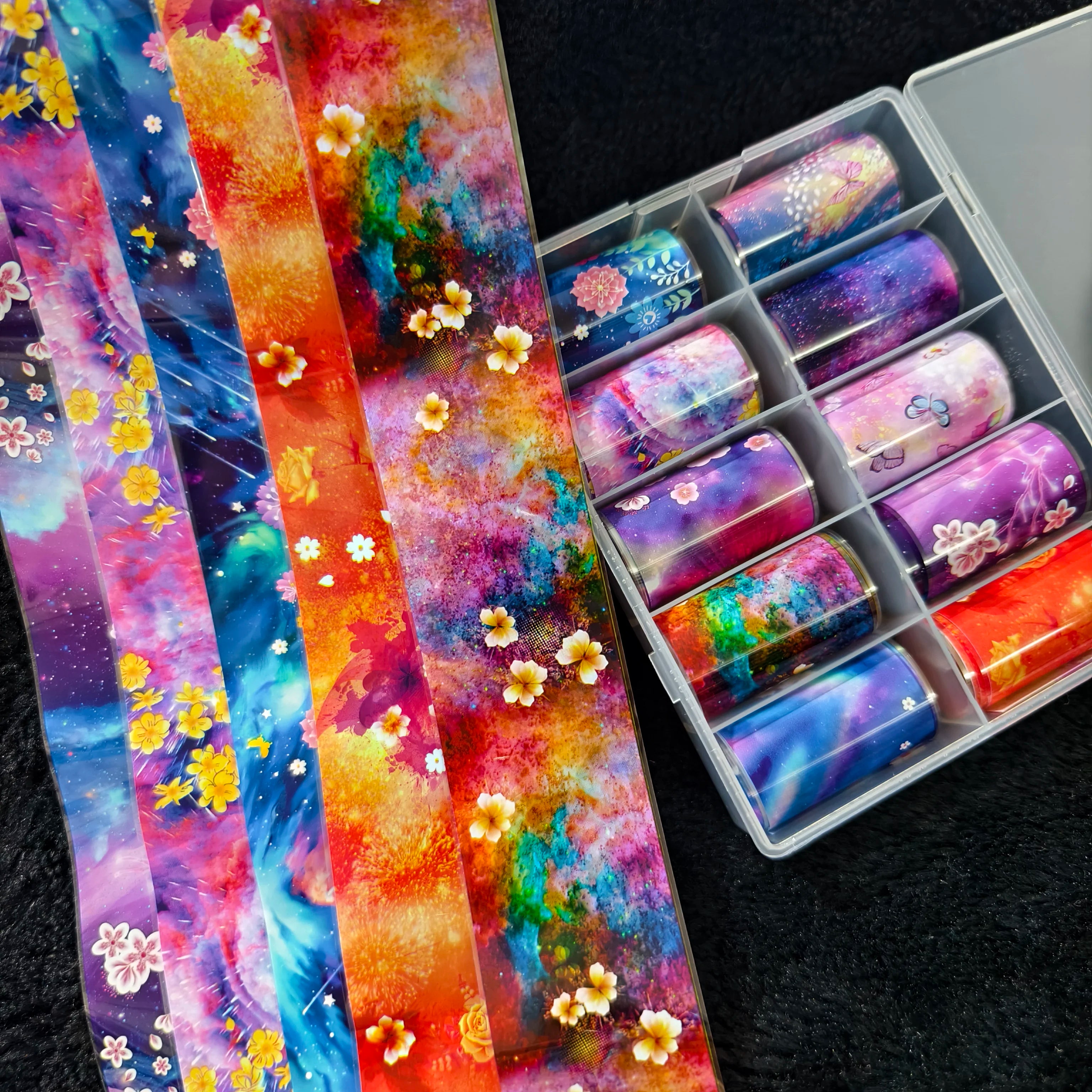 10Rolls Halloween Flower Plaid Angel Marble Bow Nail Foils Transfer Paper Nail Art Stickers Decal Nails Decoration