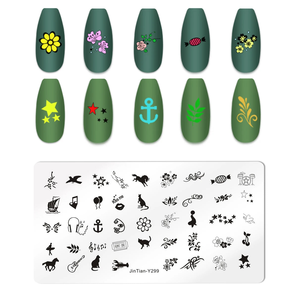 Valentine's Day Nail Stamping Plates Rose Flower Love Theme Nail Art Plate Stainless Steel Halloween Nail Design Stencil Tools