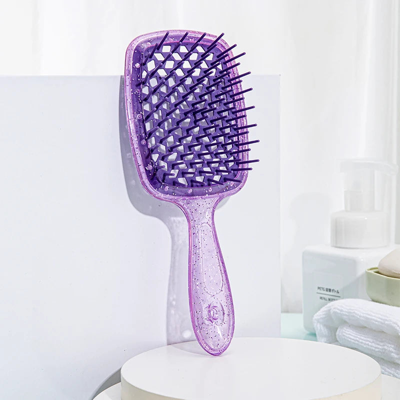 1pcs Tangled Hair Comb Detangling Hair Brush Massage Combs Hollow Out Wet Curly Hair Brushes Home Salon DIY Combs Hairdressing
