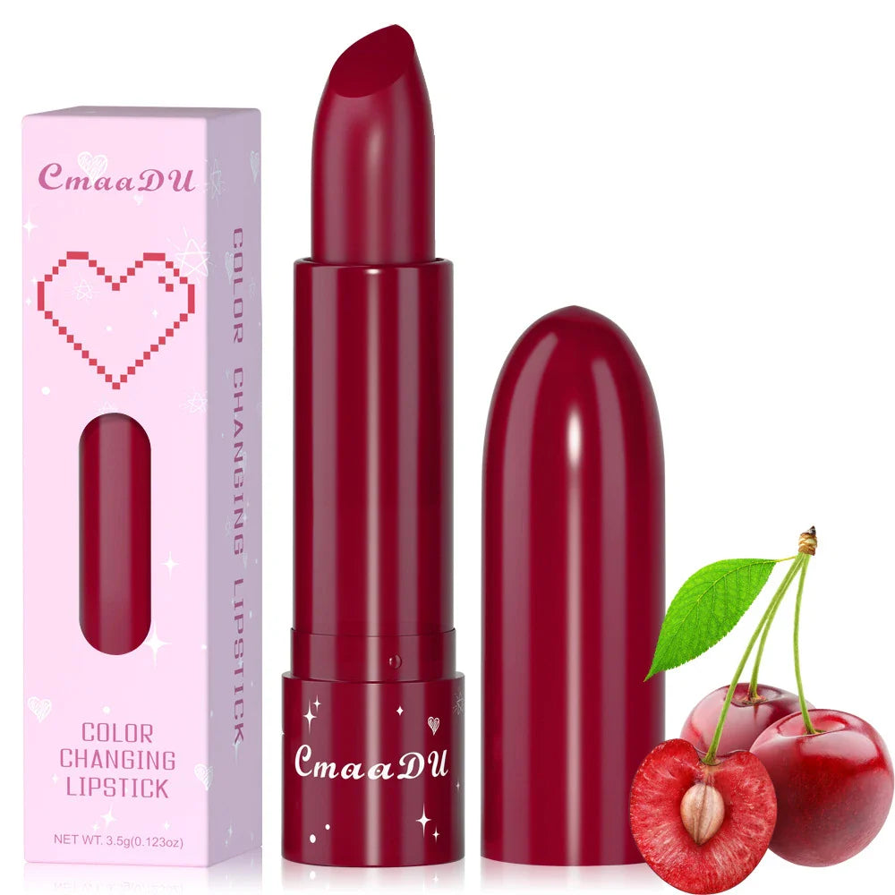 6-Color Fruity Scent Color-Changing Lipstick, Moisturizing and Hydrating, Long-Lasting Lip Balm with Smooth and Soft Texture