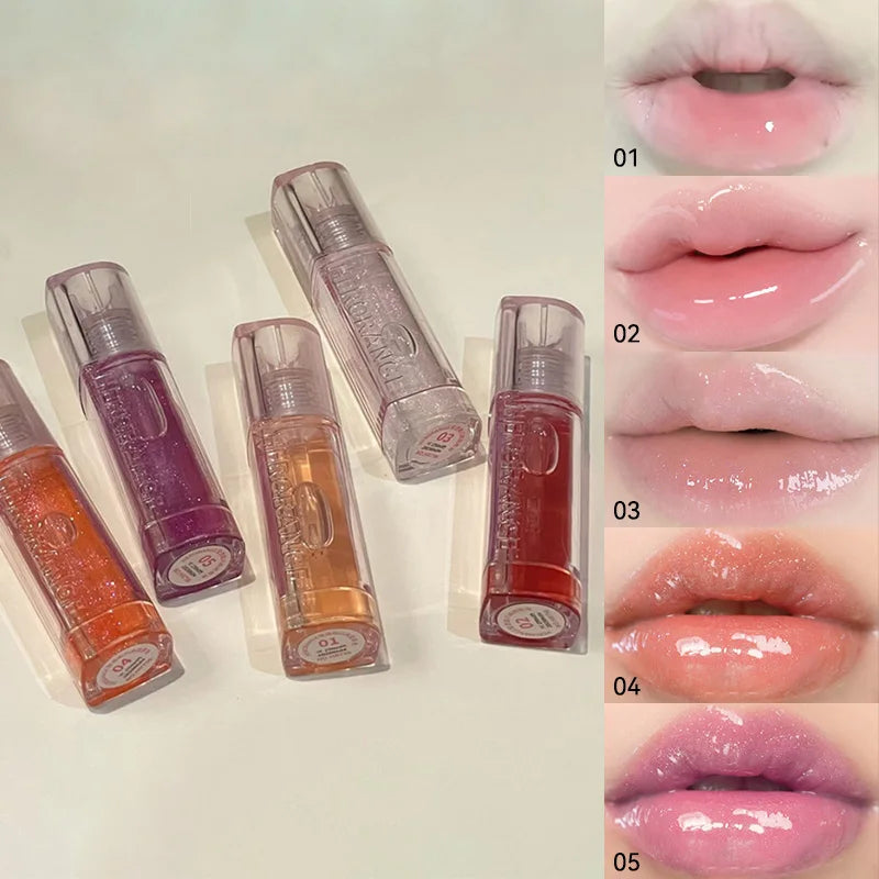 Herorange Lip Oil: Hydrating and Moisturizing, Korean-Style Color Change, Fine Glitter, Improves Lip Wrinkles and Prevents Cracking, Water Gloss, Plump Lip Feel. A Winter Essential and Also Suitable as a Holiday Gift.