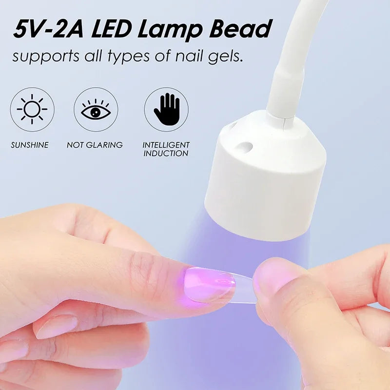 Mini Nail Dryer UV LED Nail Lamp Foldable USB Curing Lights Desk Lamp For Nail Gel Polish Quick Dry Nail Art Dryer Manicure Tool