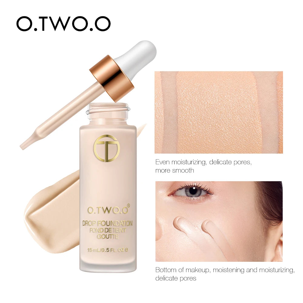 Wholesale O.TWO.O Liquid Foundation Professional Makeup Base Oil Free Full Coverage Concealer Lasting Face Foundation BB Cream