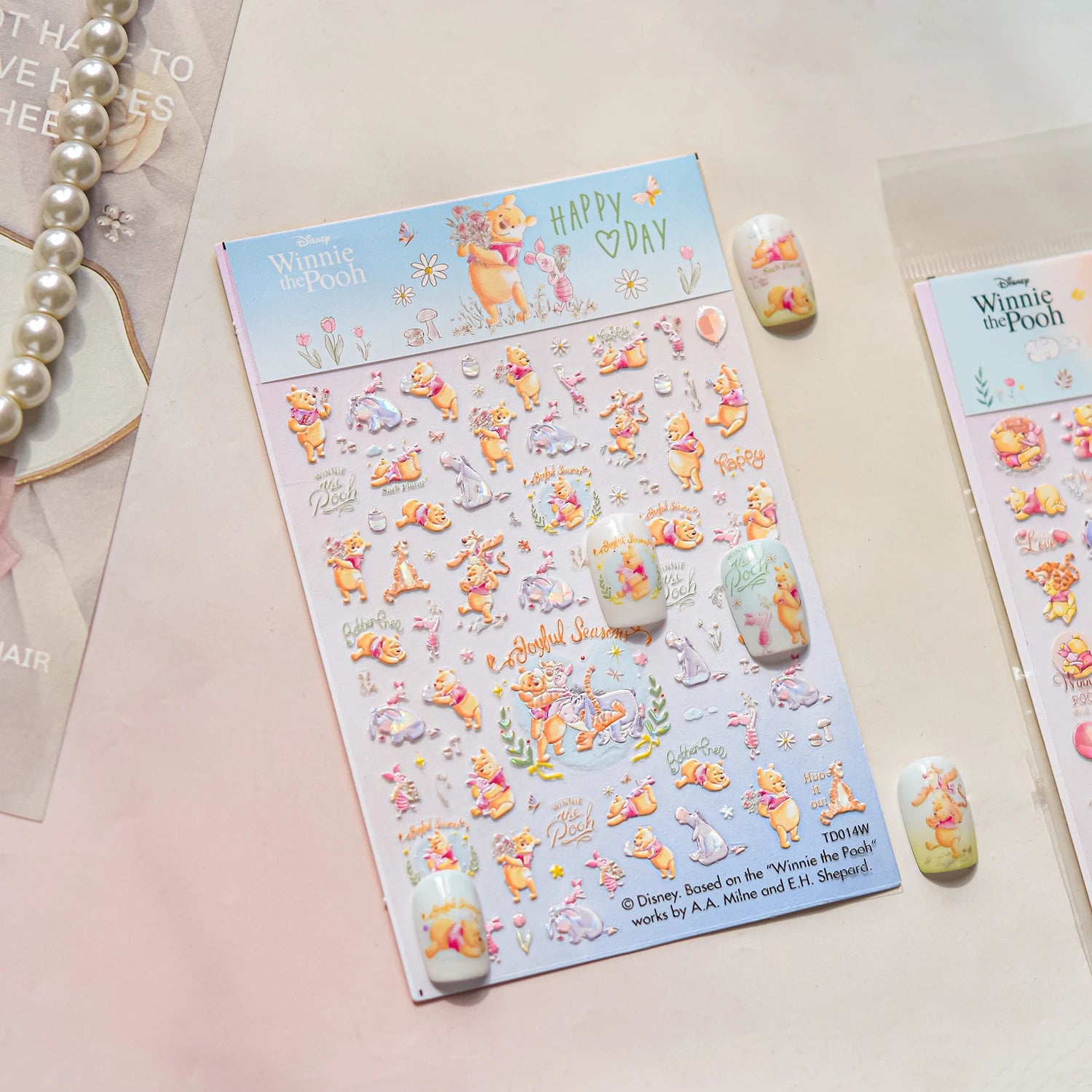 1PCS New Sanrio Family Cartoon 5D Embossed Nail Sticker Cute Hello Kitty Kuromi Pom Pom Purin Decal Nail Decoration