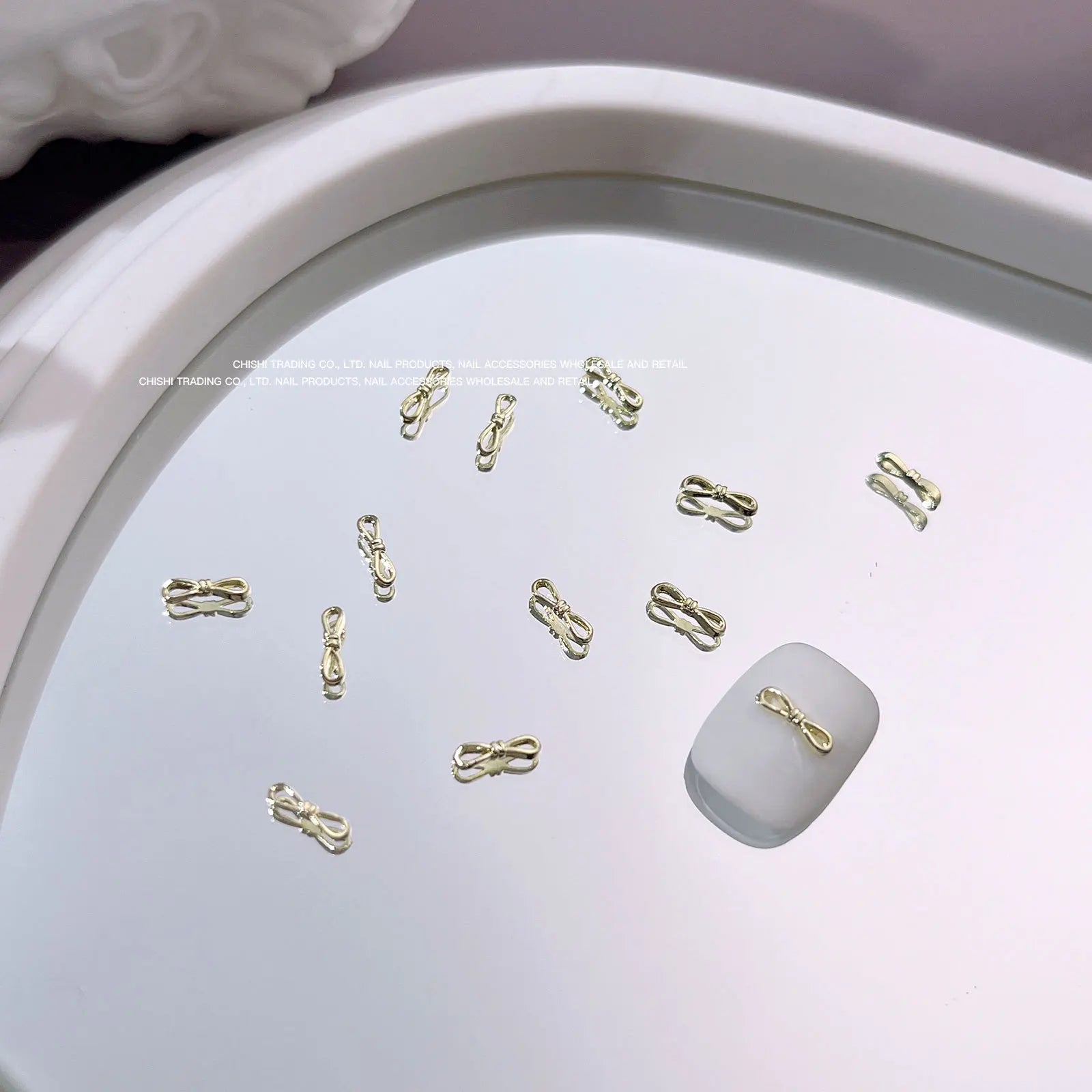 10Pcs Mini Hollow Butterfly Knotbow Nail Art Charms 3D Metal Silver/Gold Alloy Nail Art Decoration DIY Nail Accessories