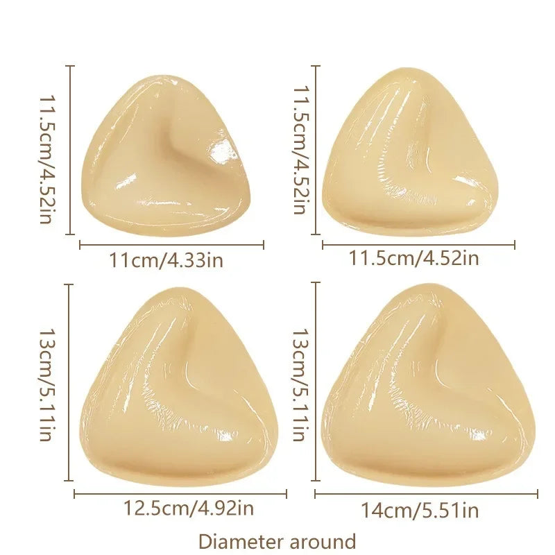 1 Pair Solid Self Adhesive Bra Double Both Sided Sticky Push Up Bra Inserts Reusable Adhesive Ultra Breast Lift Padding Insert
