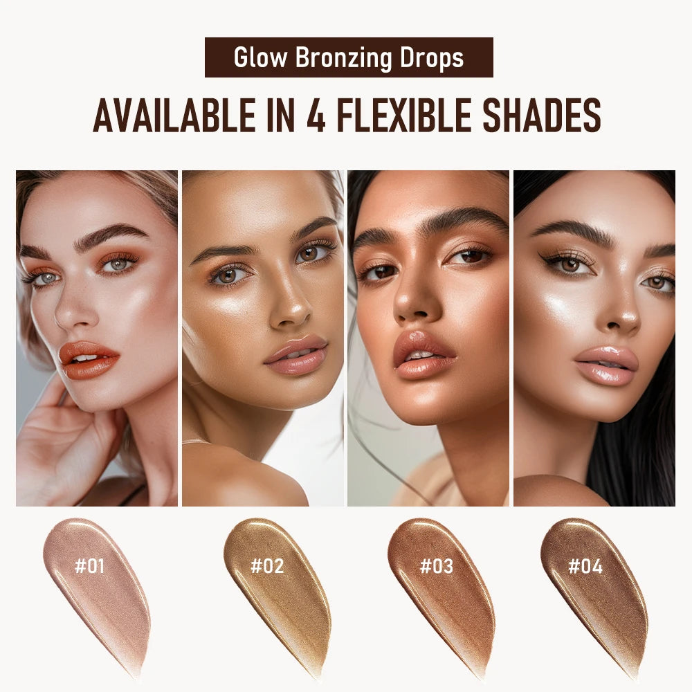 Lakerain Glow Bronzing Drops Nourishing Non-greasy Natural Glow Liquid Bronzer Cream Skincare Makeup Sunkissed Complexion
