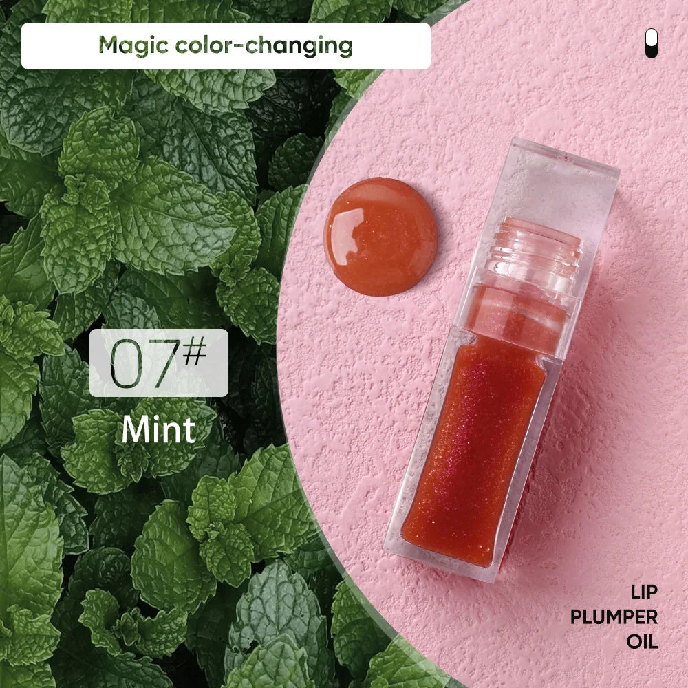 Magic Lip Oil Color Changing Lip Care Plumper Long lasting Moisturizing Cruelty Free Vegan Glitter Lipgloss Custom Logo 5pcs