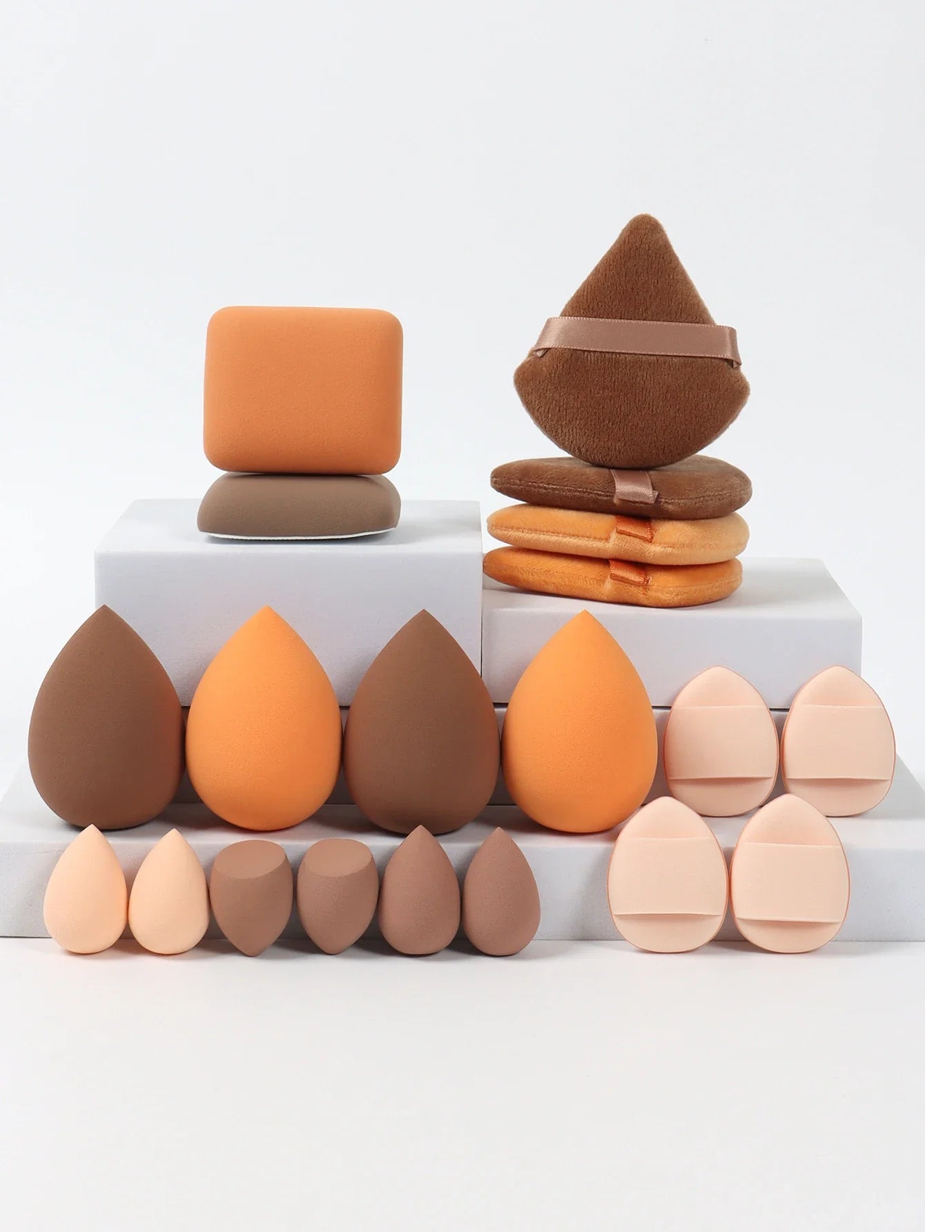 20 Pcs Pink Makeup Sponge and Makeup Puff Set Suitable for Face Cream and Powder Concealer Powder Makeup Machine