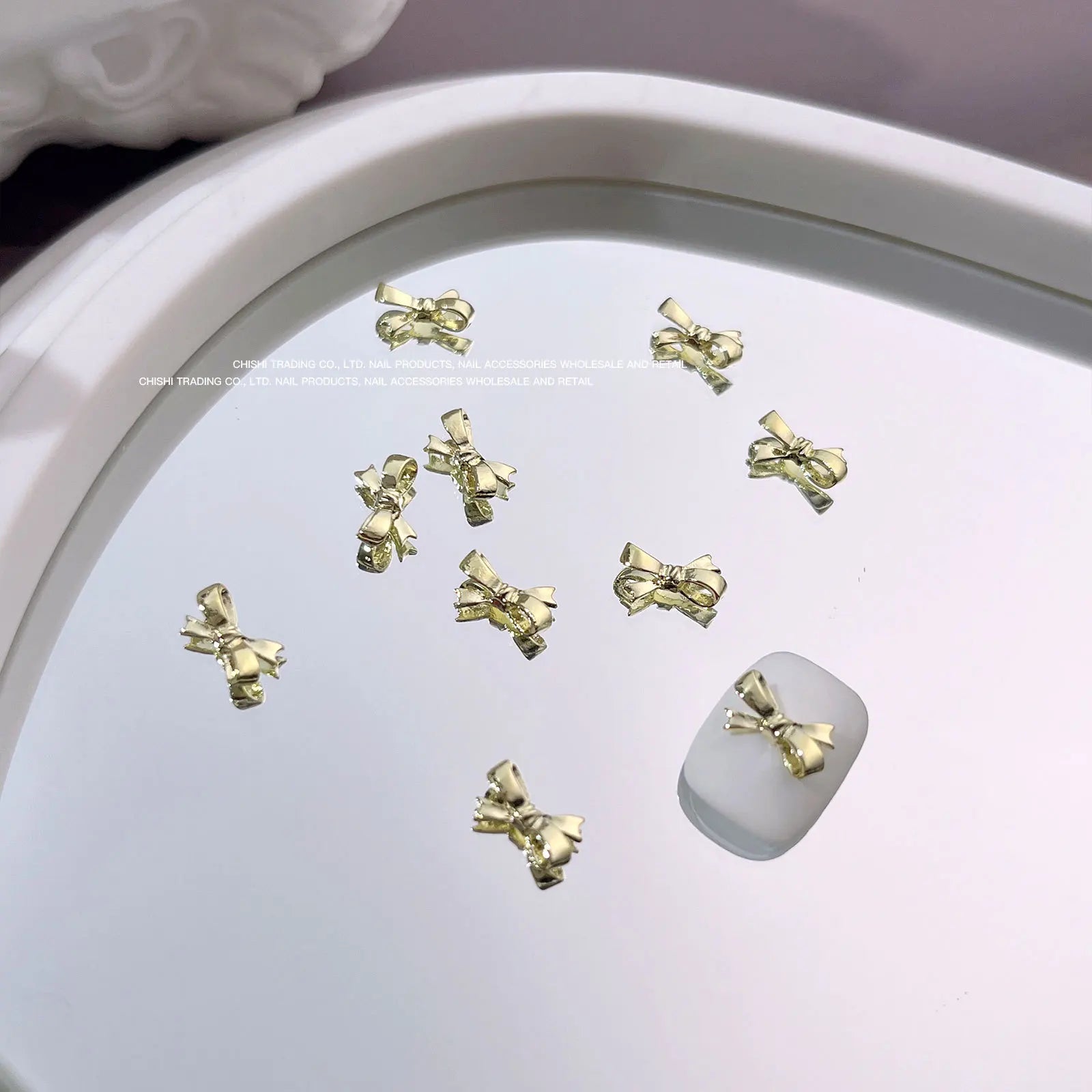 10Pcs Mini Hollow Butterfly Knotbow Nail Art Charms 3D Metal Silver/Gold Alloy Nail Art Decoration DIY Nail Accessories