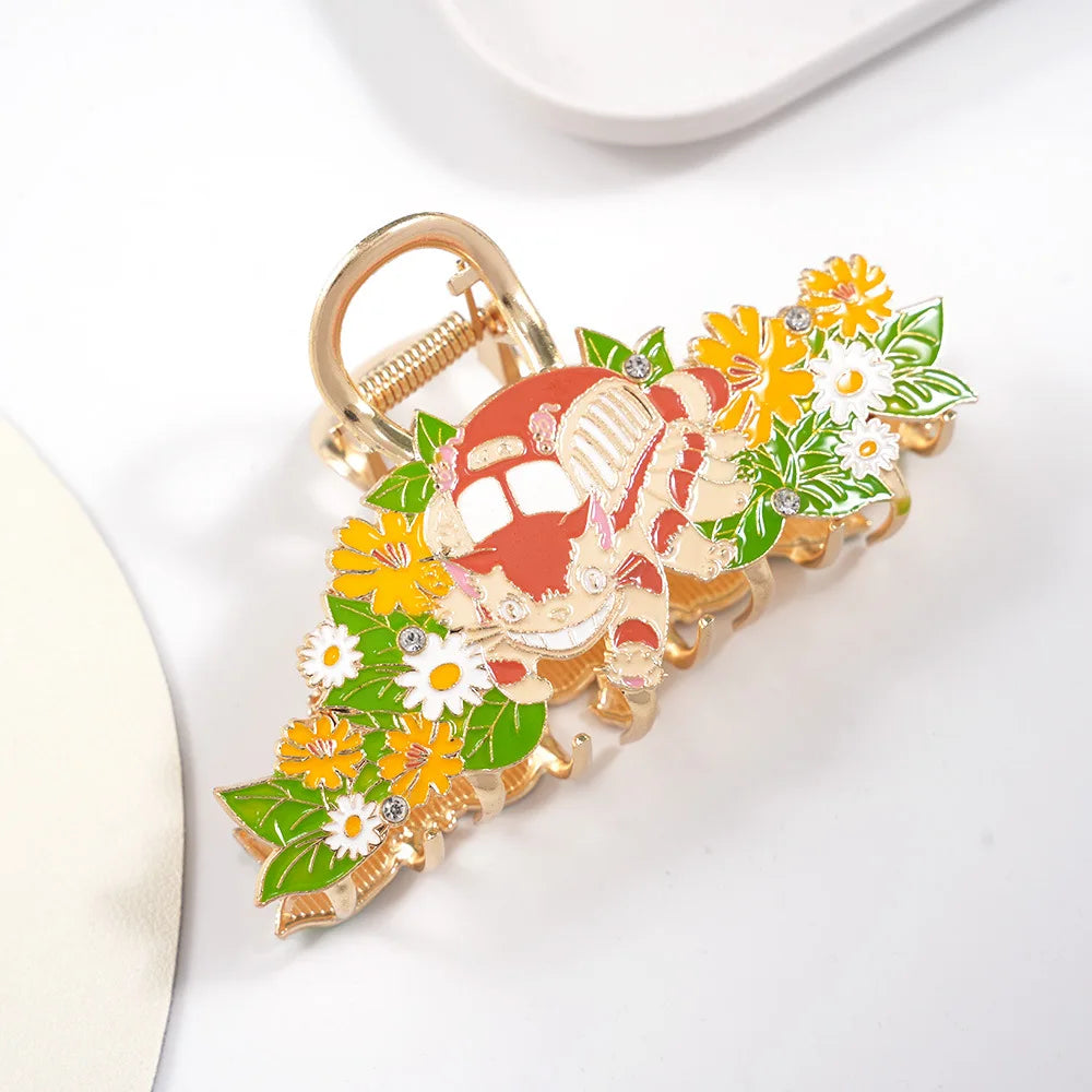 Vintage Anime Hair Claw Japanese Comic Cartoon Style Alloy Hair Clips Hair Accessories for Women Girls Unique Shark Clips