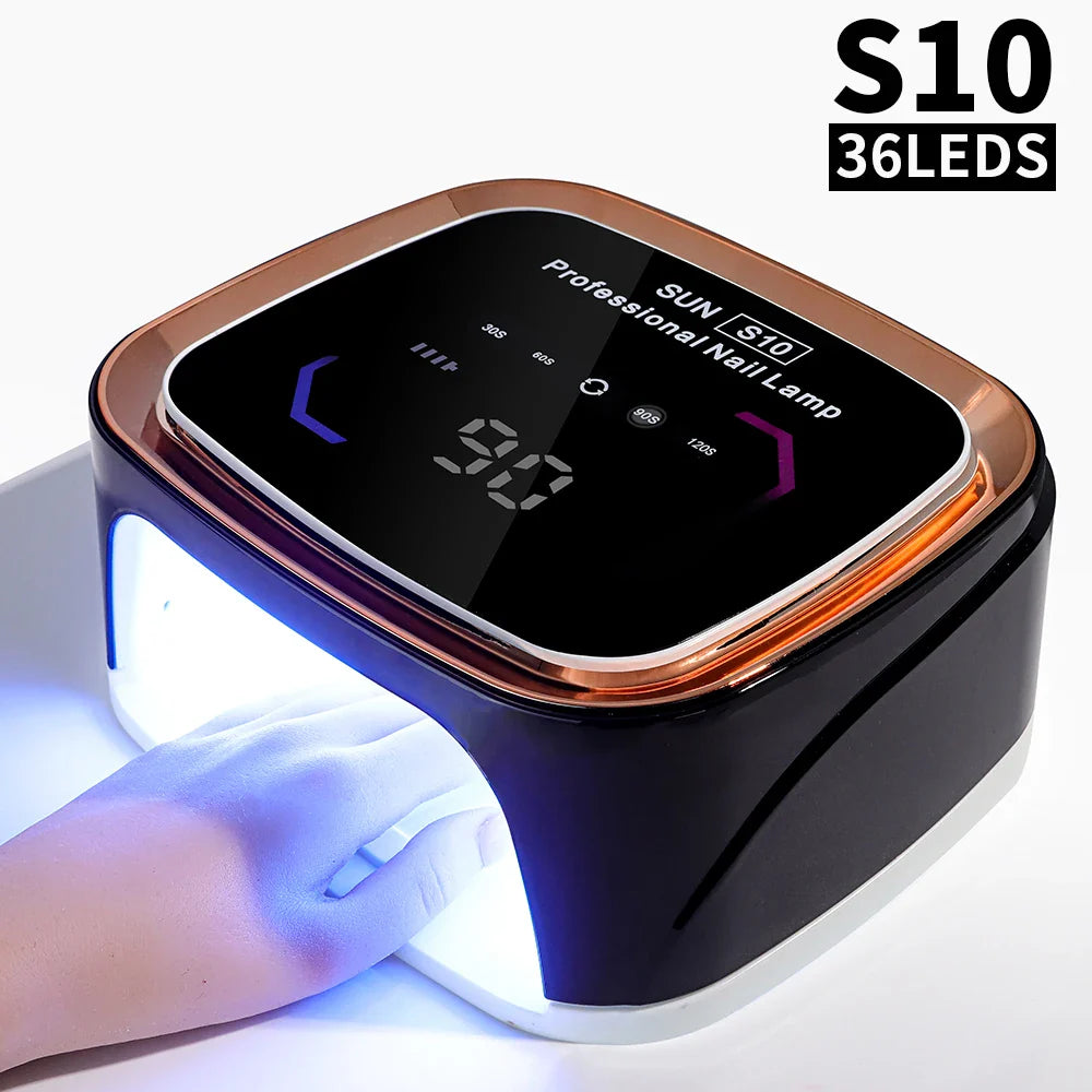 Professional Nail Art UV LED Light Rechargeable Dryer Smart Wireless HD Display Nail Drying Light for Fast Curing of All Gels