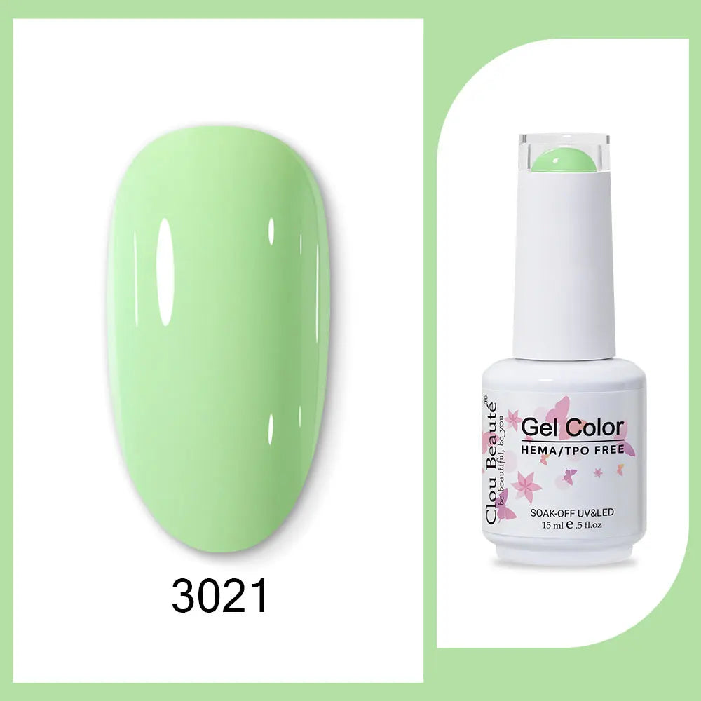 Clou Beaute 15ml Red Black White Green Neon Gel Nail Polish Base Top Coat Velvet Top 400 Colors Semi Permanent Gel Nail Varnish