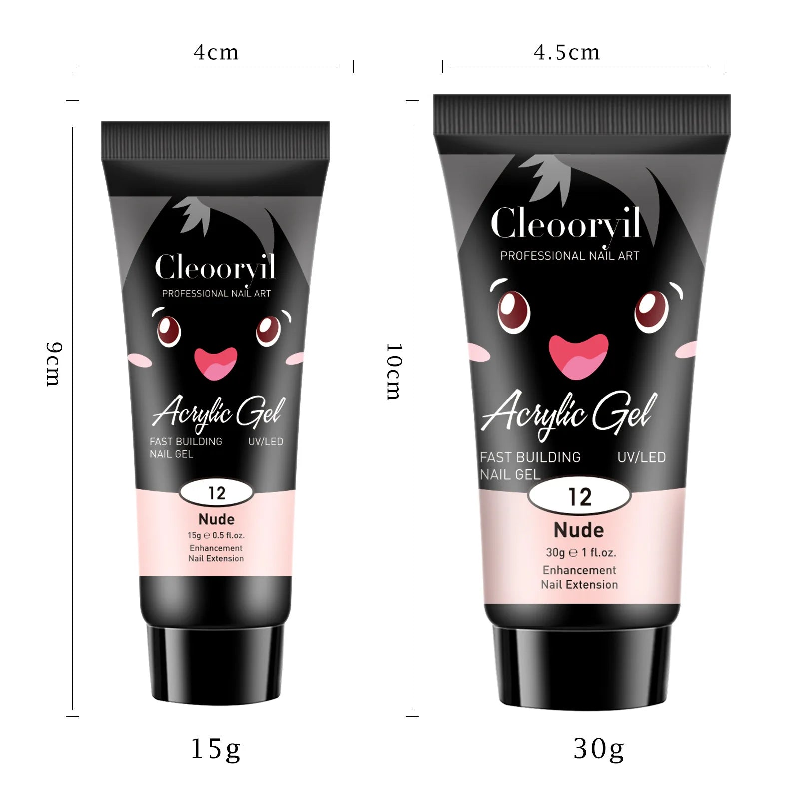 15ml Solid Extension Gel Nail Build Poly Nail Acrylic Gel Crystal Naked Color UV LED Polish Gel For Extend Nail Quick Extension