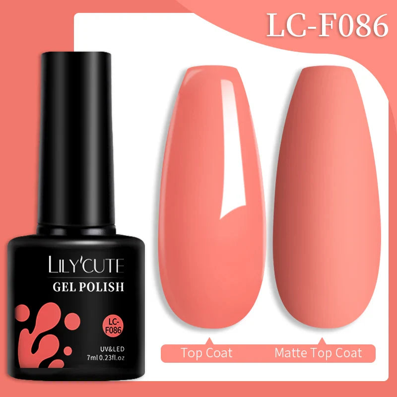 LILYCUTE Fluorescent Nail Gel Polish Orange Red Neon Bright Color Summer Series Soak Off For Manicure Nail Art UV Gel Varnish