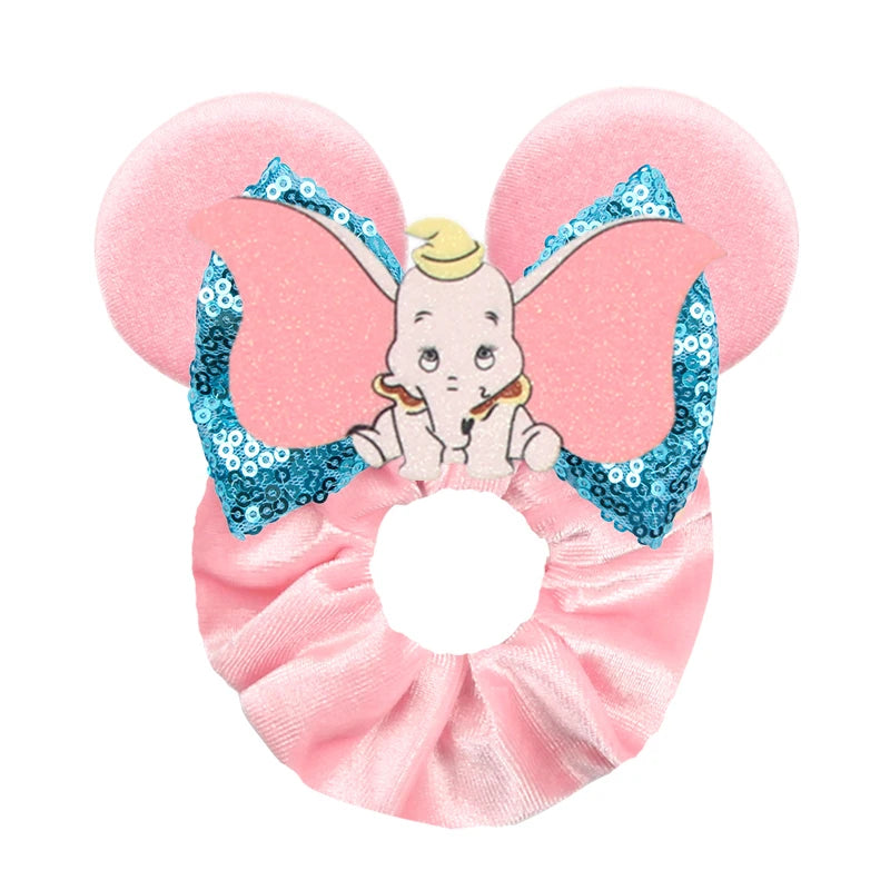 Women Ears Hair Scrunchies Velvet Hairbands For Girls Sequins Bows Headband Women Trip DIY Accessories Mouse Party Decor
