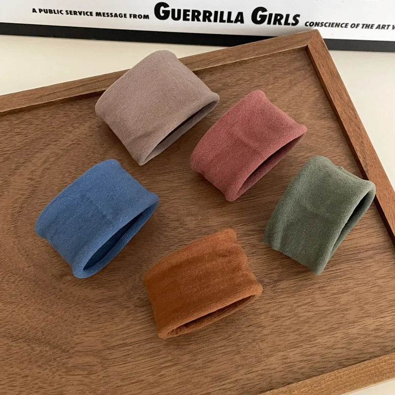 4 /5 Set Solid Widen Thicken Hair Band Ropes Women Ponytail Holder Hair Tie Scrunchies Fashion Hair Accessories