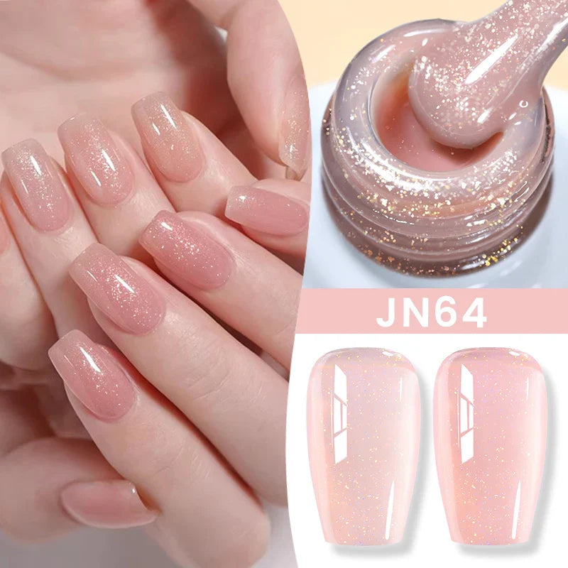 BORN PRETTY Jelly Nude Gel Nail Polish 10ml Light Pink Peach Translucent Color UV Light Cure Gel Varnish Nail Art DIY at Home