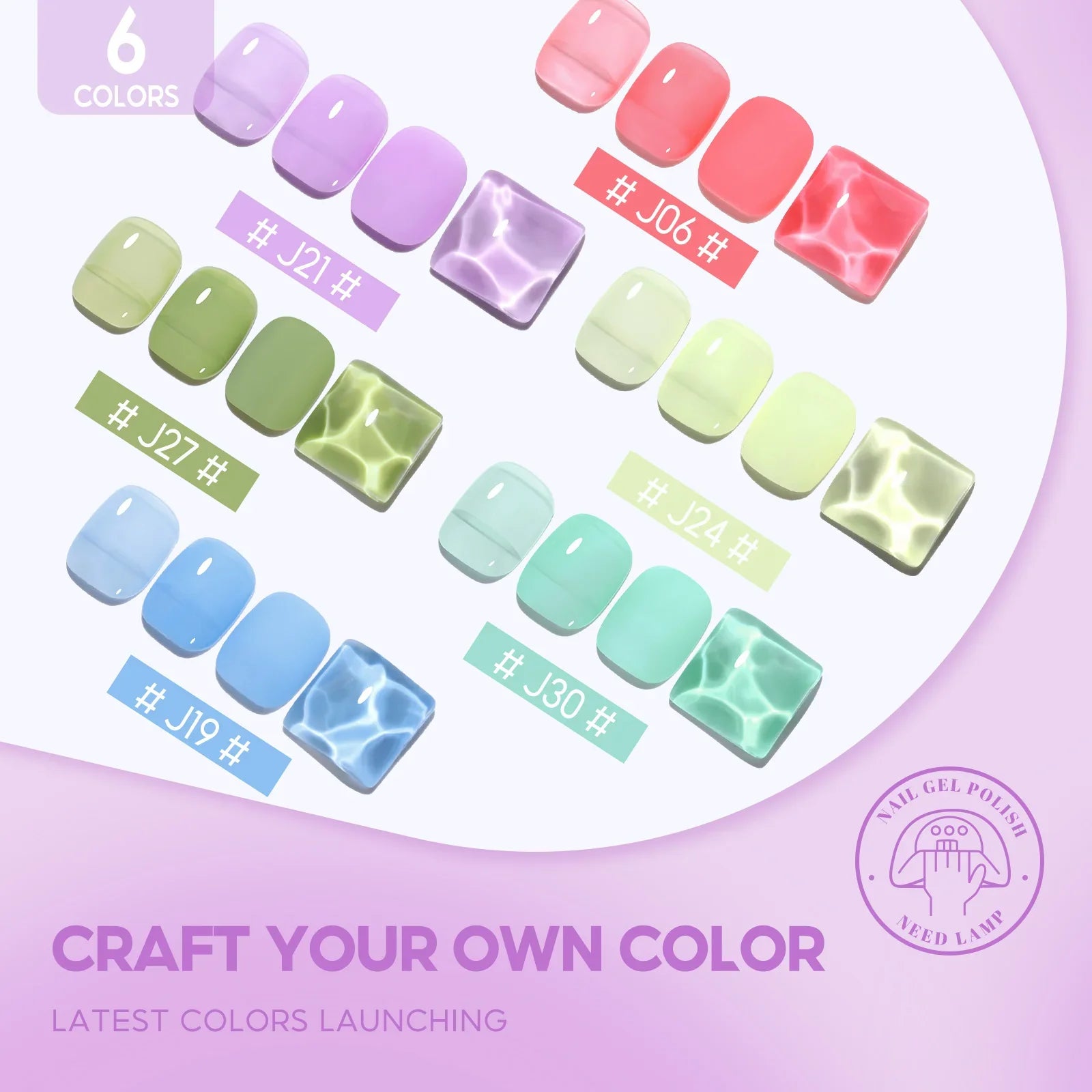 Coscelia Nail Gel Polish Set 7ml Jelly Nail GelCrystal Translucent Clear Pink Nail Art Semi Permanent Soak Off UV LED Varnish