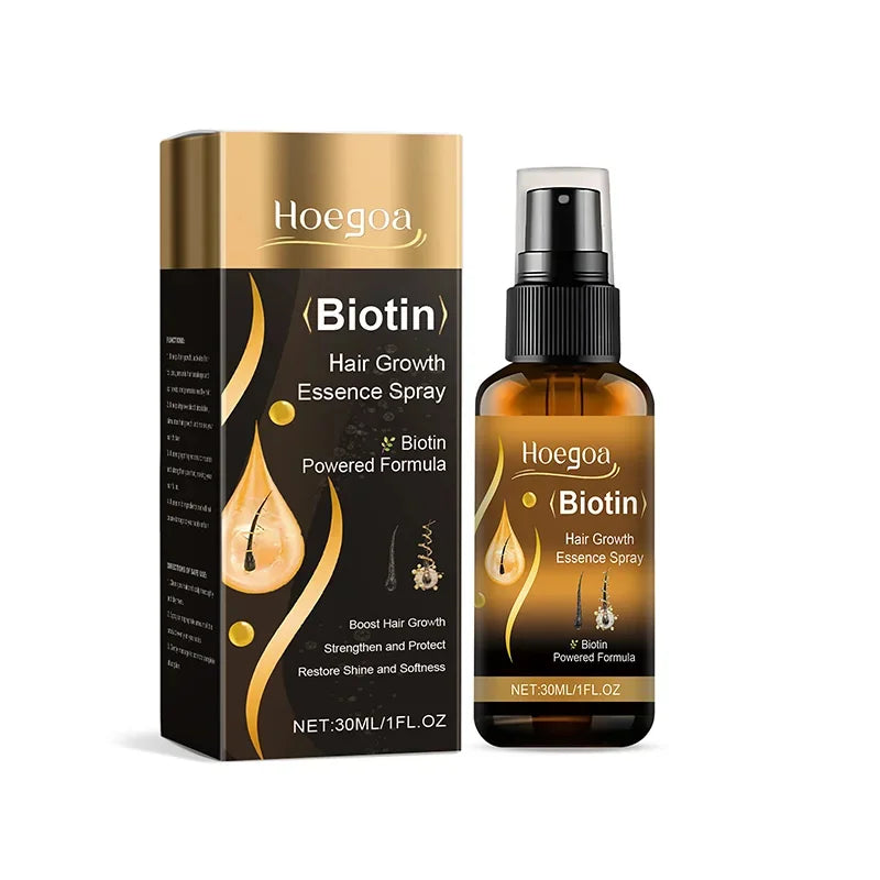 Biotin Fast Hair Growth Spray Anti Hair Loss Serum Prevent Baldness Treatment Scalp Beard Beauty Essence Hair Care Products 30ml