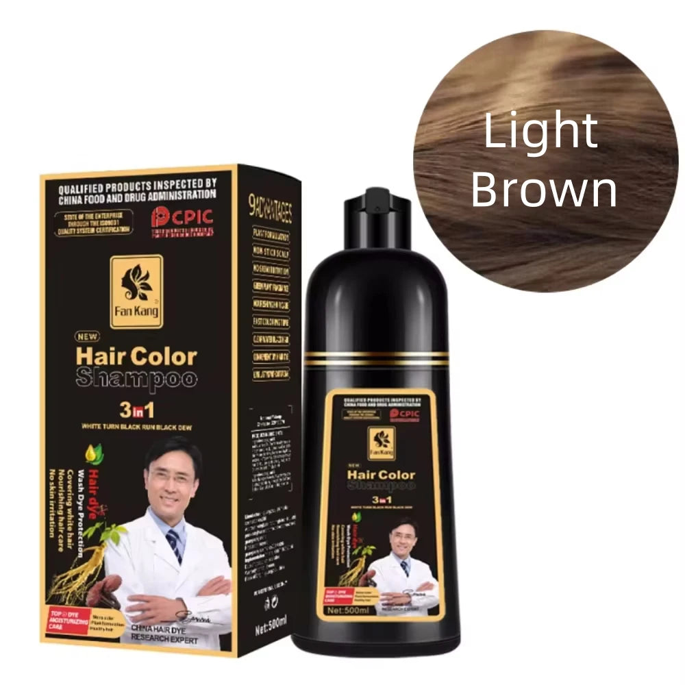 Long Lasting Hair Color Shampoo 3 in 1 Black Hair Dye Shampoo for Women&Men Natural Herbal Safety Cover White Gray Hair Cream