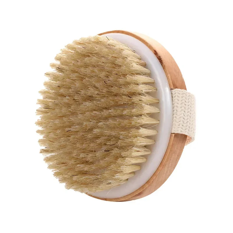2 In 1 Dry Skin Body Massage Brush Natural Bristle Dead Skin Remover Anti Cellulite Exfoliates Blood Circulation Massage Tools