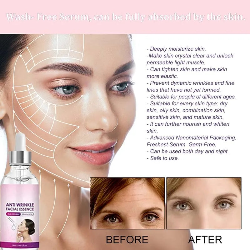 Instant Anti Wrinkle Aging Effect Remove Facial Wrinkles Serum To Fine Lines Around The Eyes Crow's Feet Neck Wrinkle Serum