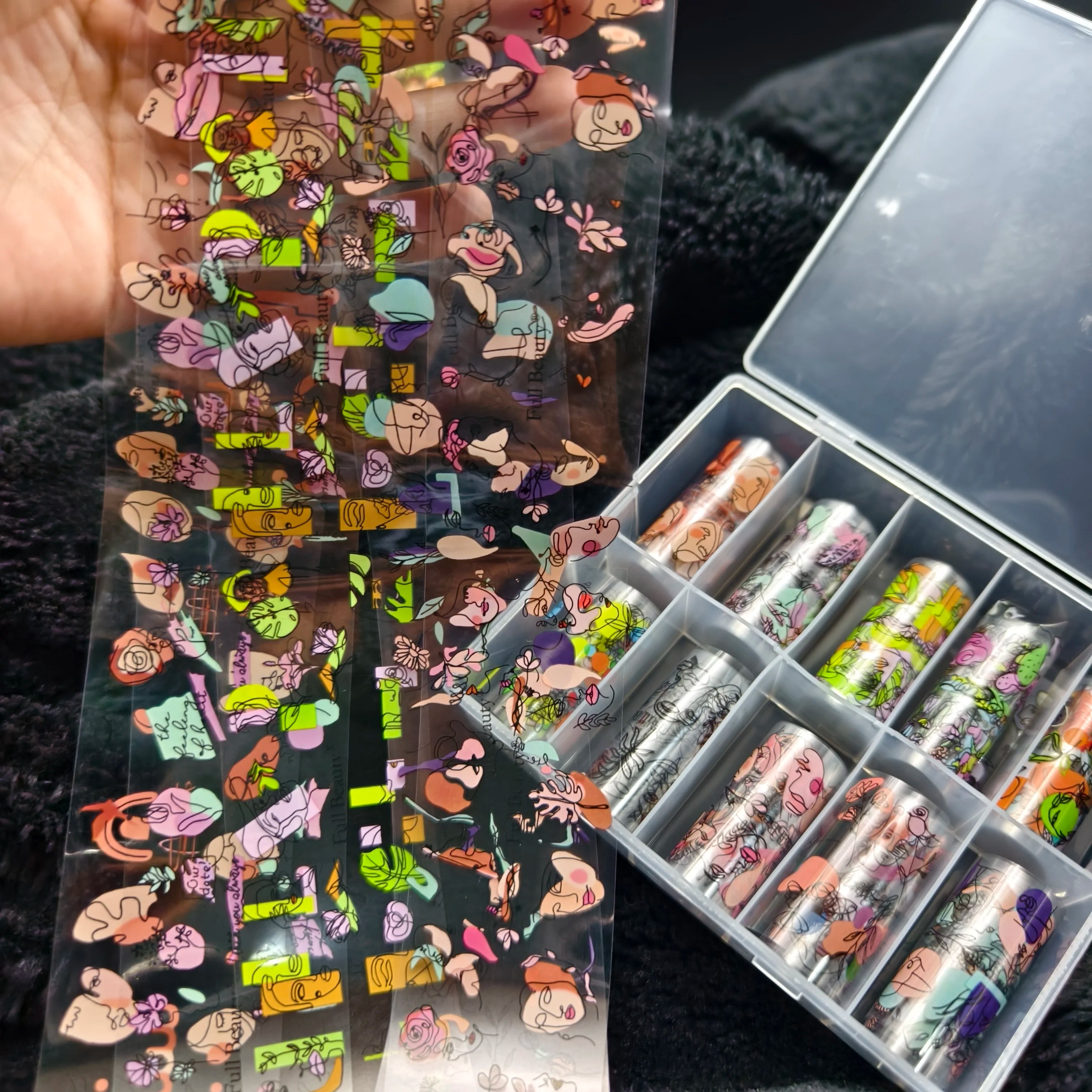10Rolls Halloween Flower Plaid Angel Marble Bow Nail Foils Transfer Paper Nail Art Stickers Decal Nails Decoration