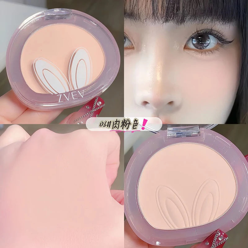 Long ears Monochrome blush white matte cosmetics vitality girl nude makeup natural smudge monochrome blush plate