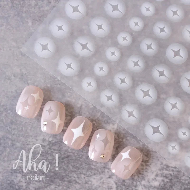 1sheet 3D Sweet Cherry Fruit Nail Art Stickers Summer Peach/Lemon/Star/Moon Nail Decals 8*10cm Adhesive Red Cherry Nail Decor