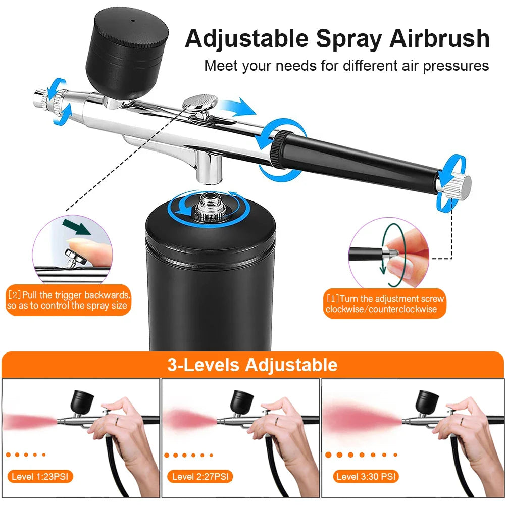 Airbrush Nail with Compressor Portable Air Brush with Compressor For Nails Art Cake Painting Craft Airbrush Nail Art Compressor