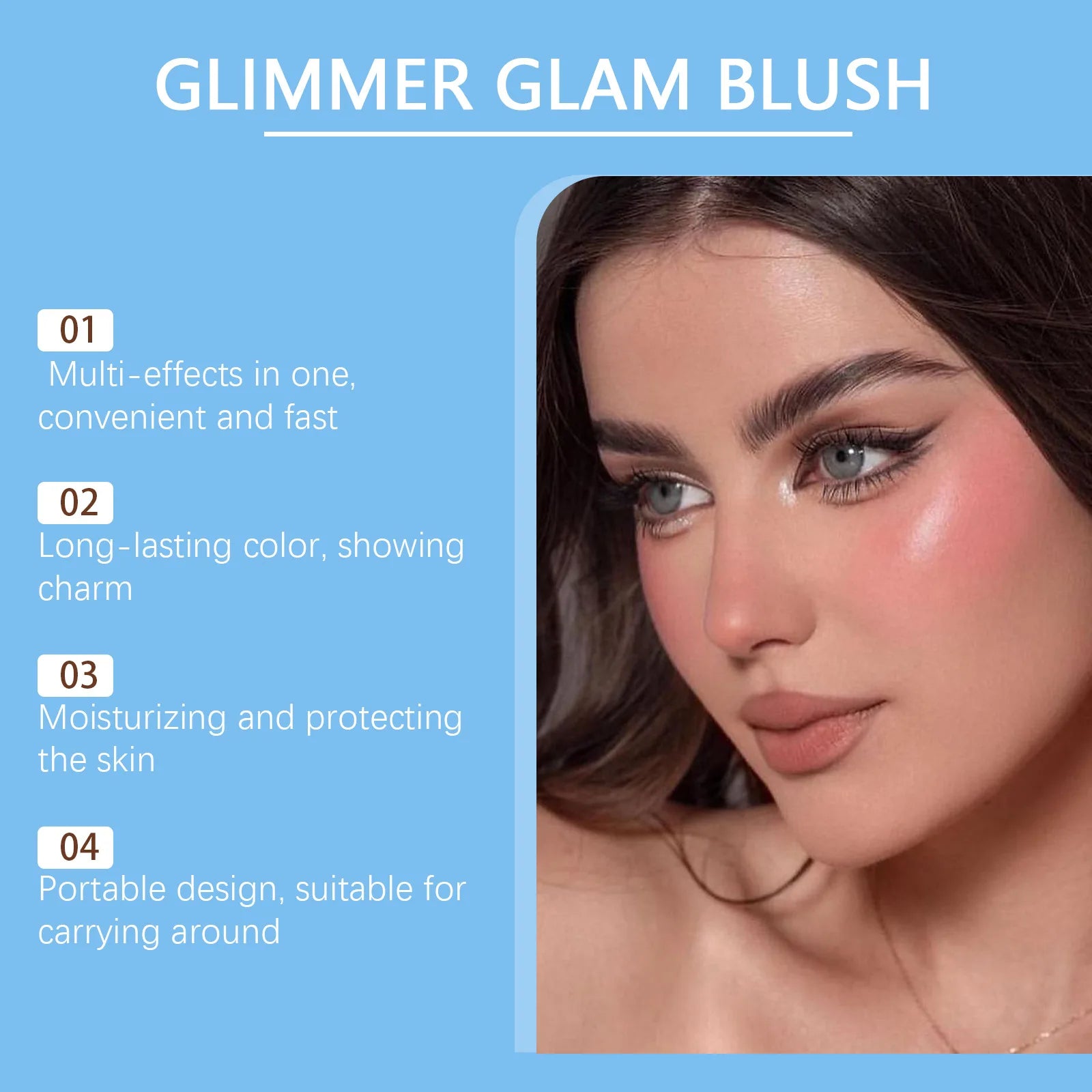 Blush Stick Double-Ended Natural Long Lasting Expansive Color Brightening Matte Makeup Monochrome Creamy Lips Cheek Rouge Makeup