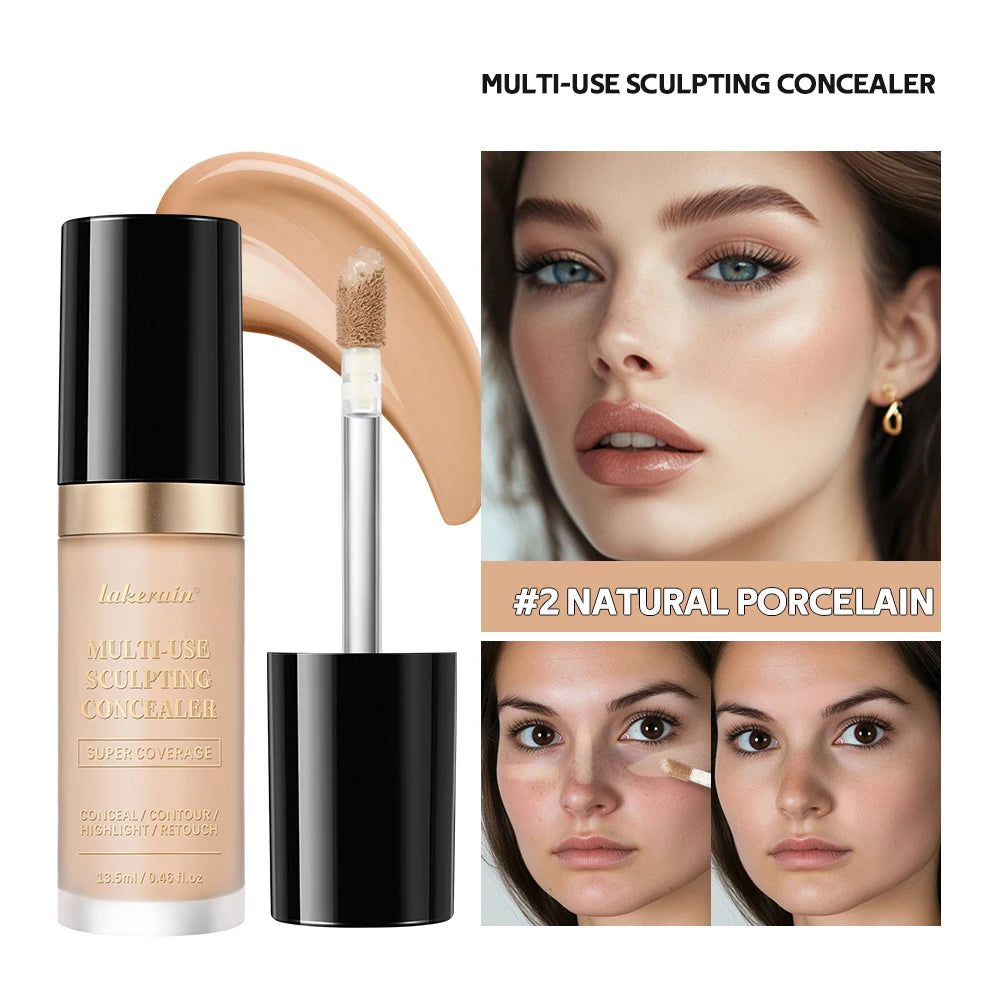 Super Coverage Concealer Multi-Use Cream Oil Free Long Lasting Hydrating Cover Contour Highlight and Retouch Face Makeup
