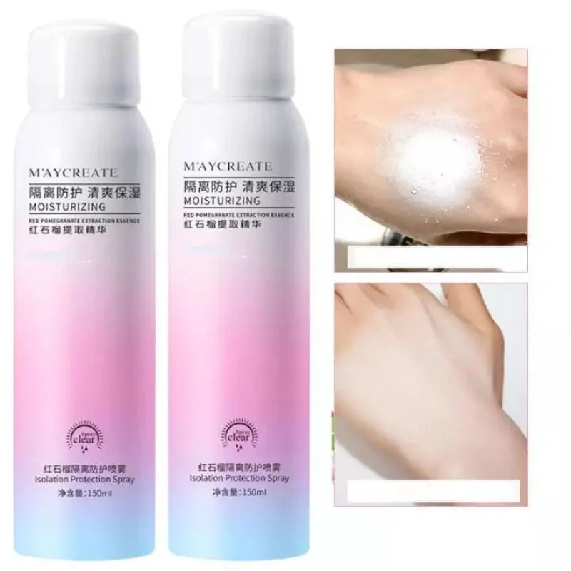 Red Pomegranate Whitening Essence Sunscreen Spray Waterproof Body Neck Moisturizing Hydrating Anti UV Protection For Skin Care